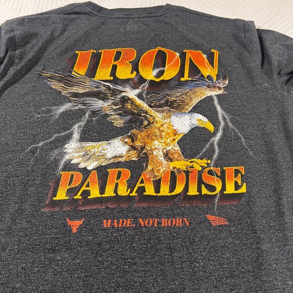 Under Armour Project Rock Iron Paradise Long Sleeve Shirt Men's XXL 2XL Grey EUC - Picture 1 of 6